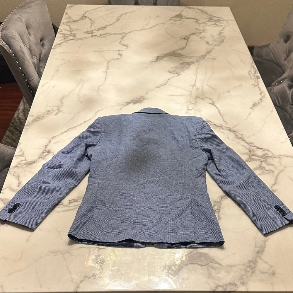 Isaac Mizrahi Navy Patterned Blazer